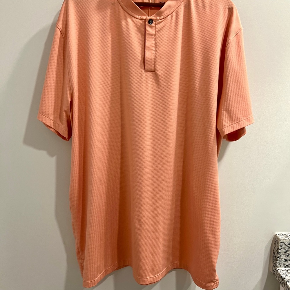 RARE Men's Tiger Woods Collection Coral Blade Polo